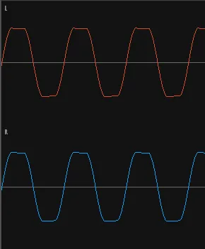 Sine waveform with saturation applied